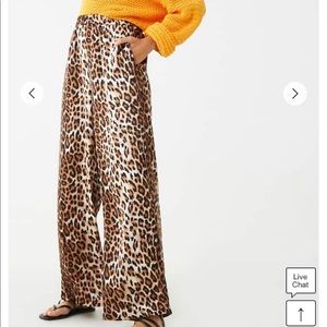 Forever21 satin leopard pants